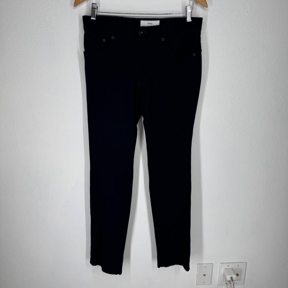 Brax Feel Chuck Hi-Flex Mens Navy Blue Slim Fit Pants 32x32 Performance Jersey
